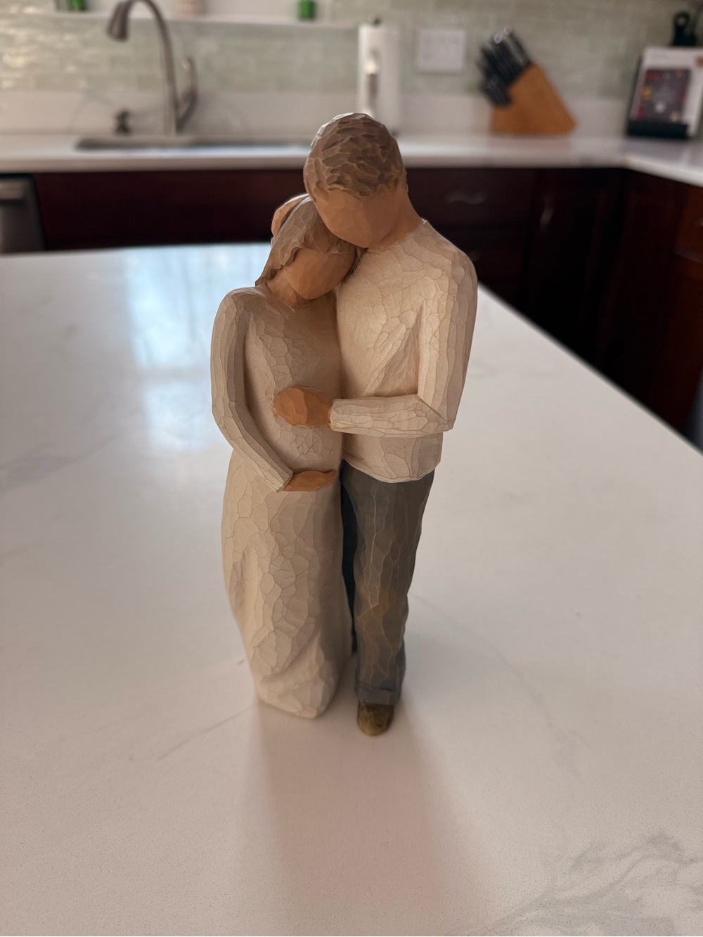 Willow Tree Cream and Brown Pregnant Embrace Figurine